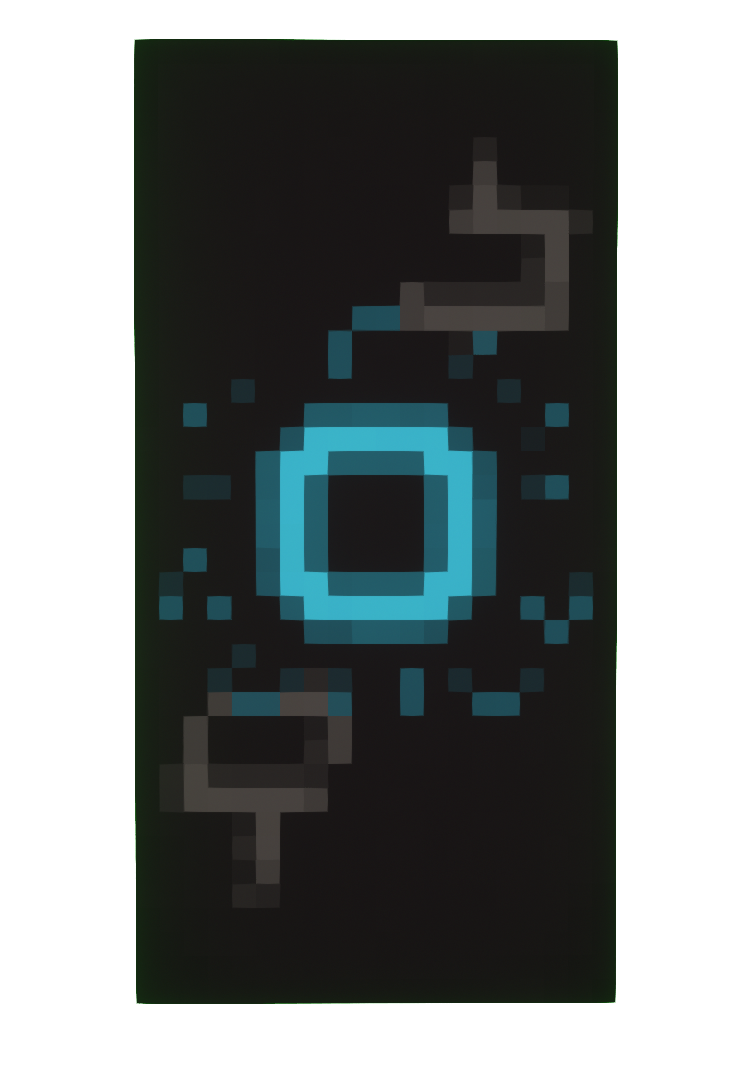 Caves Clan Banner! Blue circle on black background
